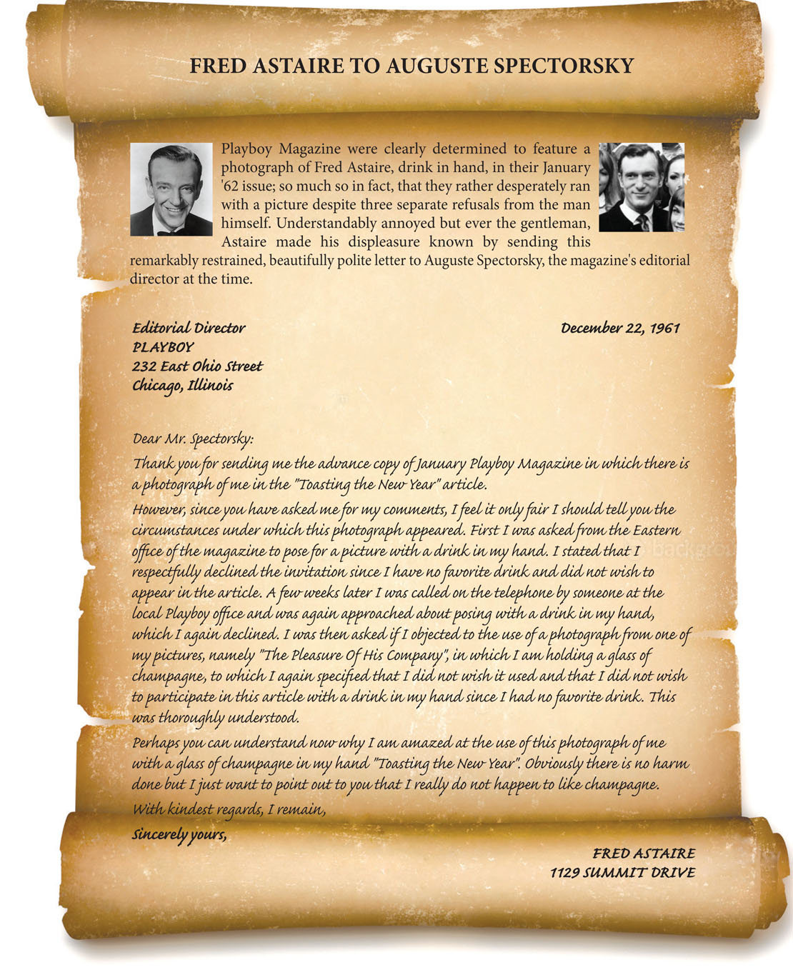 Fred Astaire to Auguste Spectorsky Daily Indian